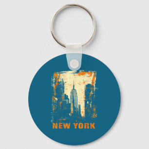 Llavero Nueva York Silueta Urbana Punk Grunge
