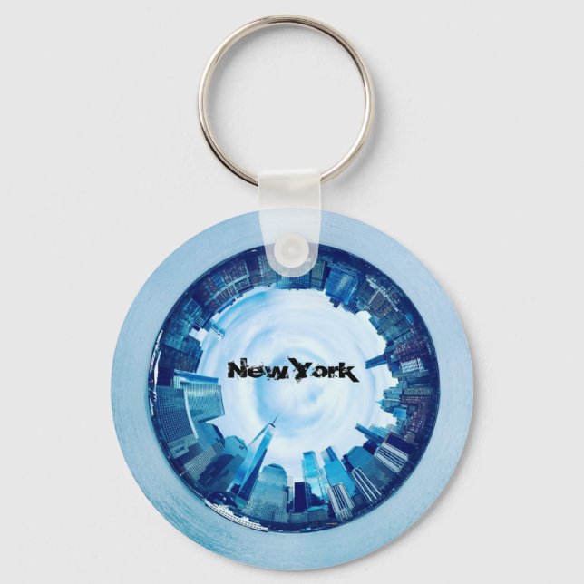 Llavero Nueva York Skyline Tiny Planet Keychain - Personal (Anverso)