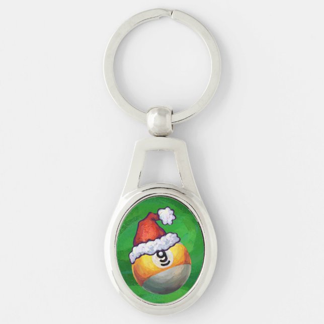 Llavero Nueve bolas en Santa Hat en Green (Anverso)