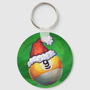 Llavero Nueve bolas en Santa Hat en Green