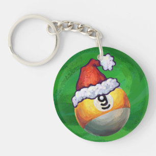 Llavero Nueve bolas en Santa Hat en Green