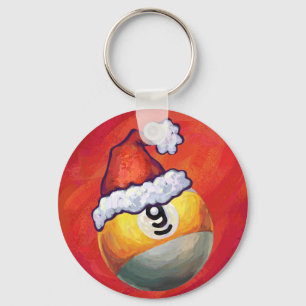 Llavero Nueve bolas en Santa Hat en rojo