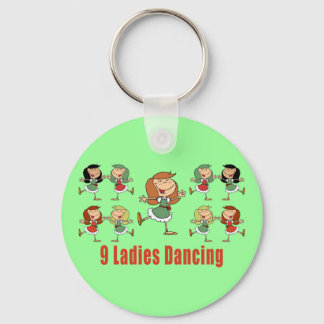 Llavero Nueve damas bailando en las cadenas principales