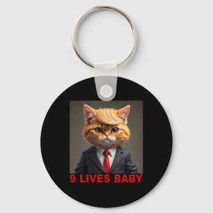 Llavero Nueve Vidas Gato Bebé Divertido partidario de Trum