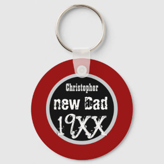 Llavero NUEVO Año Personalizado DAD y nombre Grunge Texto