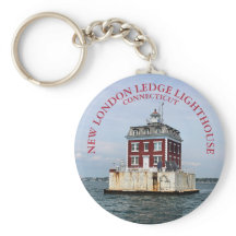 Nuevo faro de London Ledge, Connecticut Keychain