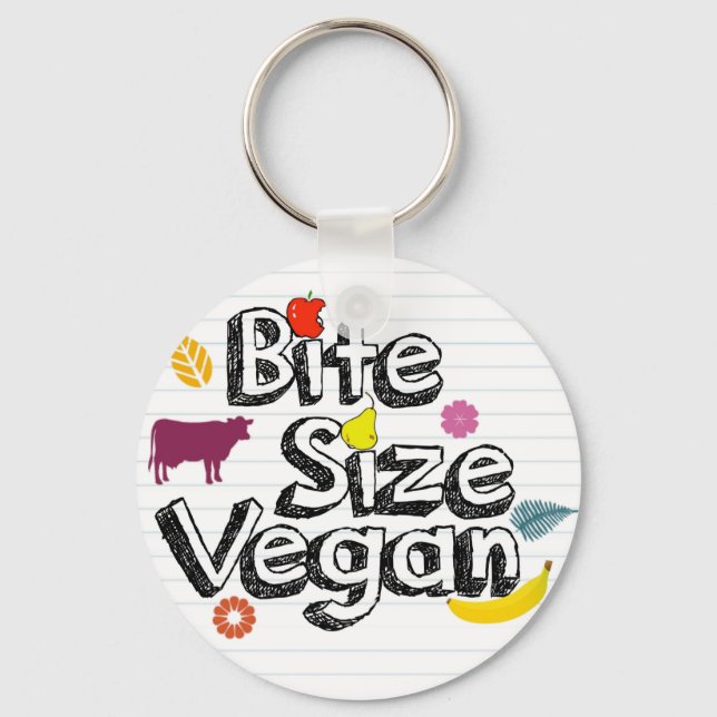 Llavero Nuevo logo de Bite Size Vegan (Anverso)