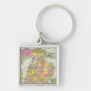 Llavero Nuevo Mapa De Michigan 2