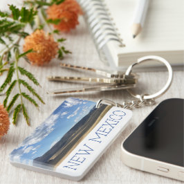 Llavero Nuevo México brillante cielo azul y cadena de mont