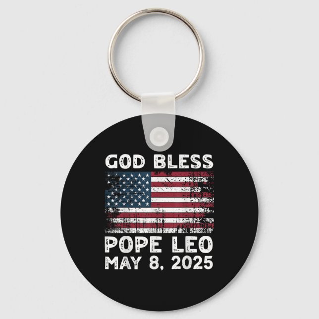 Llavero Nuevo Papa León Us Dios bendiga al Papa León Ameri (Anverso)