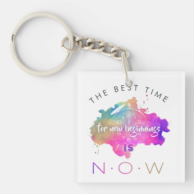 Llavero Nuevos Comienzos Cuadros Comienzan Ahora Cita Moti (Frente)