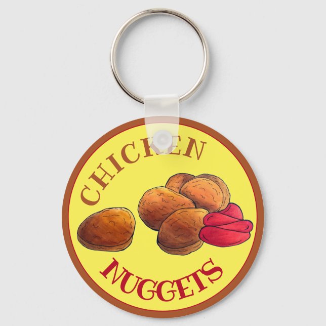 Llavero Nuggets de pollo con comida chatarra de Ketchup (Anverso)