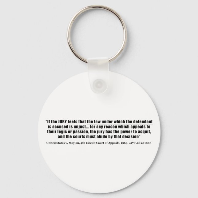 Llavero Nullificación del jurado Estados Unidos contra Moy (Anverso)