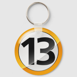 Llavero Number 13 gold Key Chain