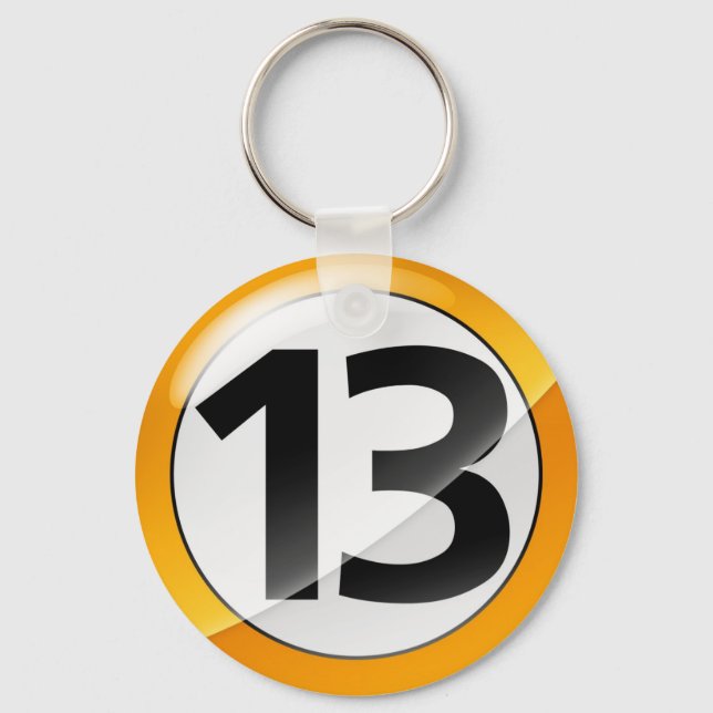 Llavero Number 13 gold Key Chain (Anverso)