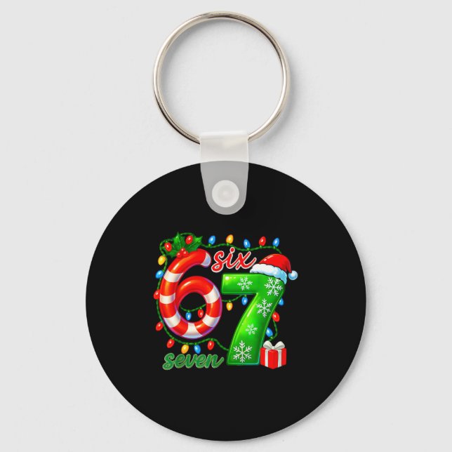 Llavero Number 67 Meme Retro Santa 6 7 Holiday Six Seven C (Anverso)