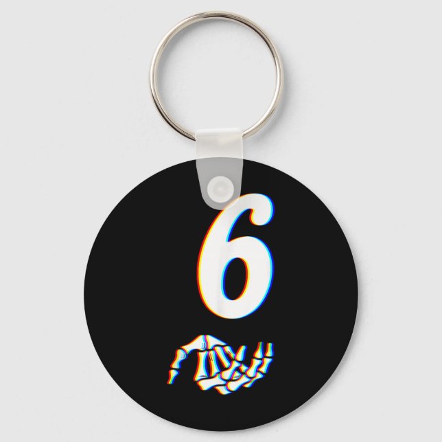 Llavero Number 6 Matching 67 Meme Skeleton Hand Halloween  (Anverso)