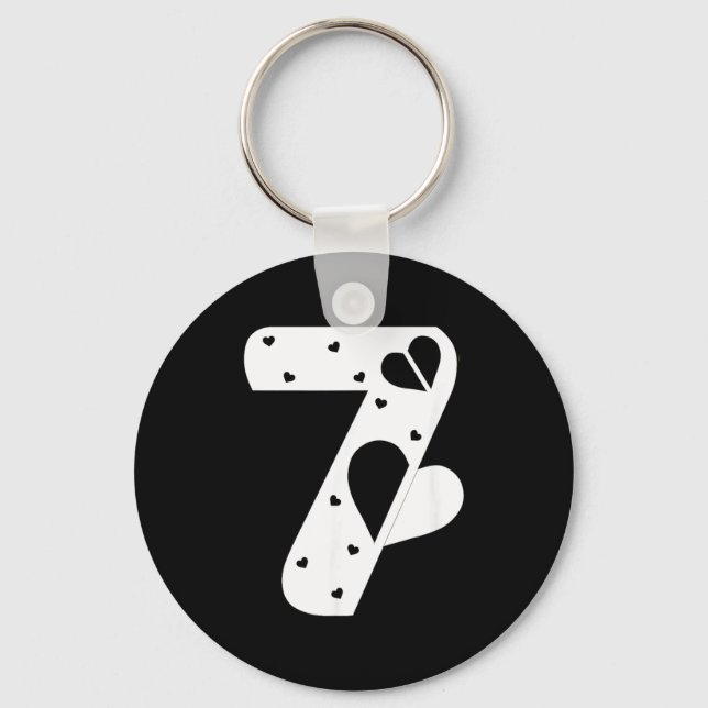 Llavero Number 7 Hearts Love 67 Couple Matching Christmas  (Anverso)