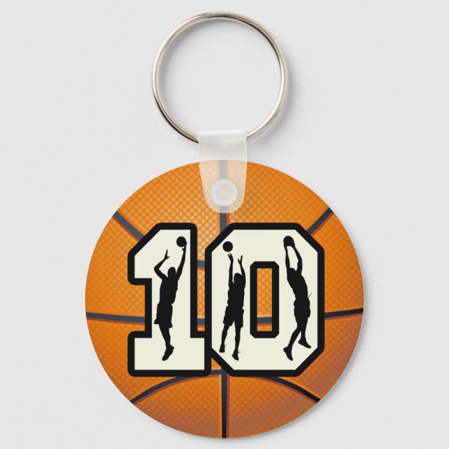 Llavero Número 10 de Baloncesto y Jugadores (Anverso)