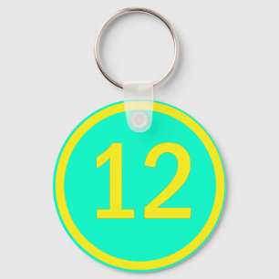 Llavero número 12 en círculo