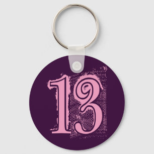 LLAVERO NÚMERO 13 DE GRUNGE ROSA