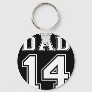Llavero Número 14 Personalizado Orgulloso Padre de Fútbol