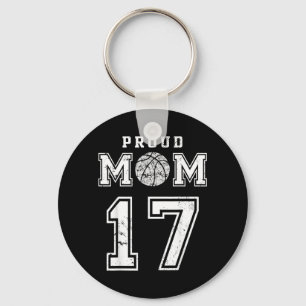 Llavero Número 17 de Mamá Orgullosa de Béisbol Personaliza