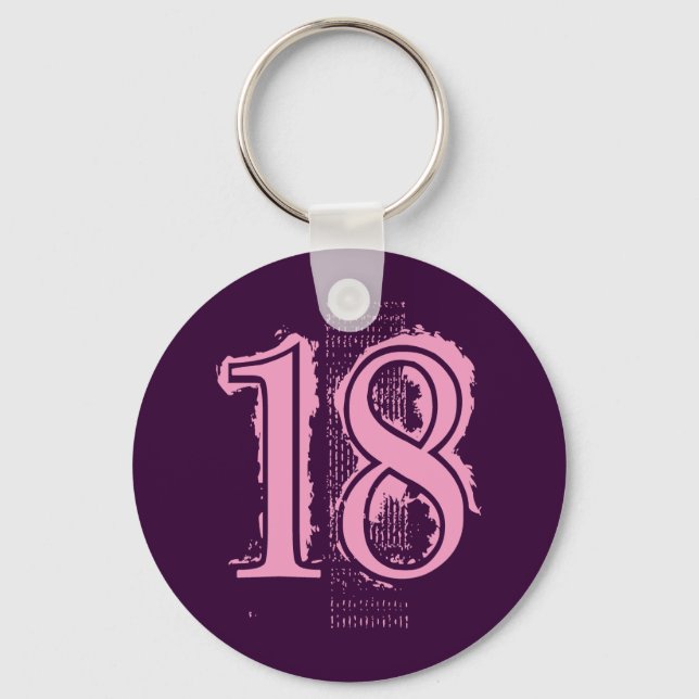 LLAVERO NÚMERO 18 DE GRUNGE ROSA (Anverso)