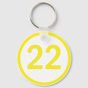 Llavero número 22 en círculo