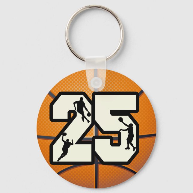 Llavero Número 25 de Baloncesto y Jugadores (Anverso)