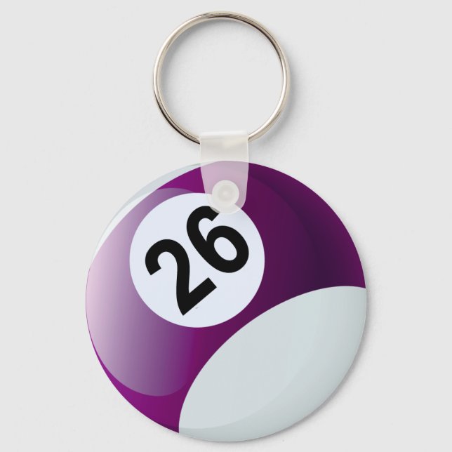 Llavero Número 26 Ball Billiards (Anverso)