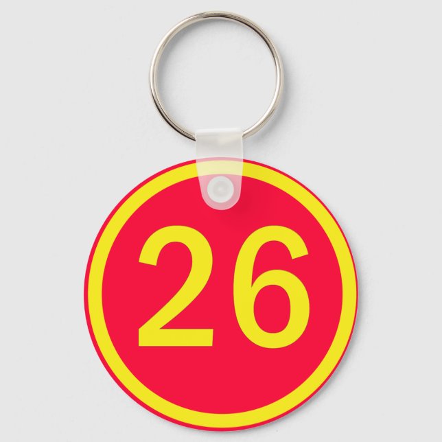 Llavero número 26 en círculo (Anverso)