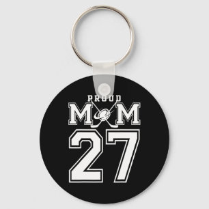 Llavero Número 27 Proud Hockey Mom personalizado para