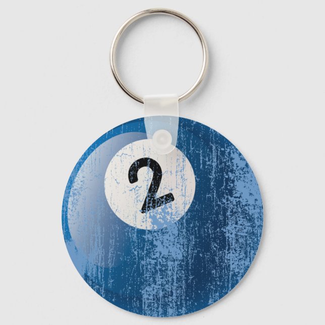 LLAVERO NÚMERO 2 BILLIARDS BALL - ESTILO ERODEADO Y DE EDA (Anverso)