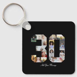 Llavero Número 30 Collage de fotos