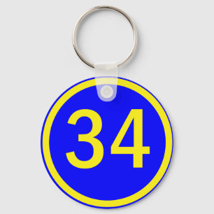 Llavero número 34 en círculo