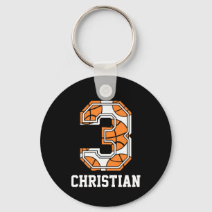 Llavero Número 3 de baloncesto personalizado