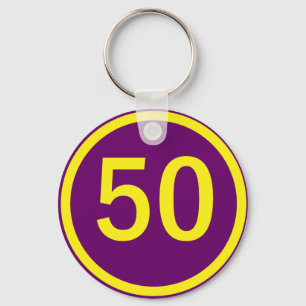 Llavero número, 50, en círculo