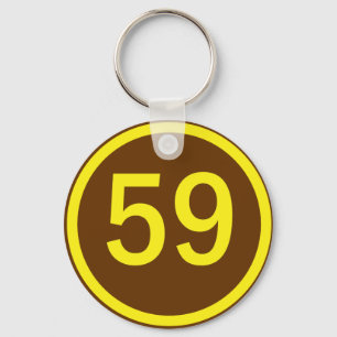 Llavero número, 59, en círculo