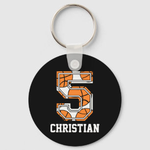 Llavero Número 5 de baloncesto personalizado