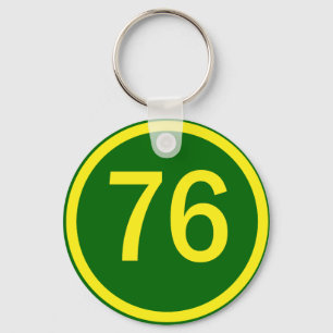 Llavero número, 76, en círculo