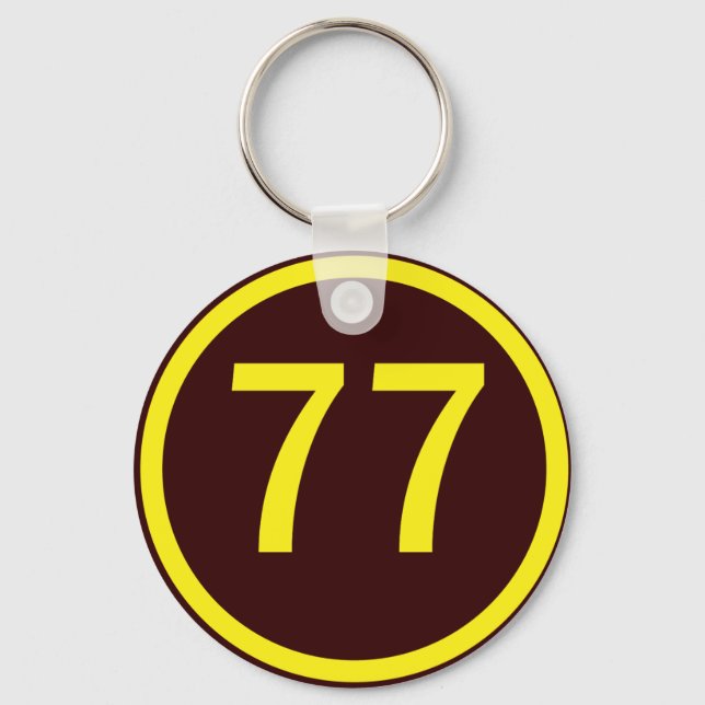 Llavero número, 77, en círculo (Anverso)