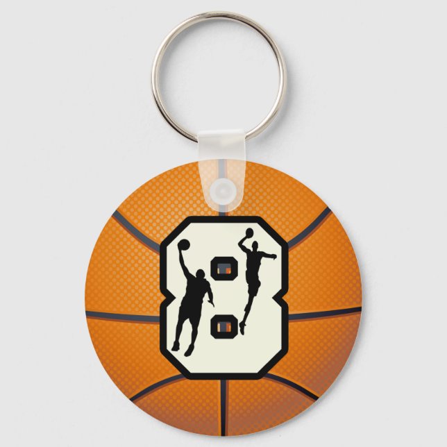Llavero Número 8 Baloncesto y Jugadores (Anverso)