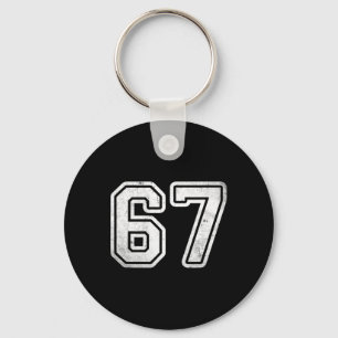 Llavero Número Antiguo #67 Equipo Deportivo Blanco Número
