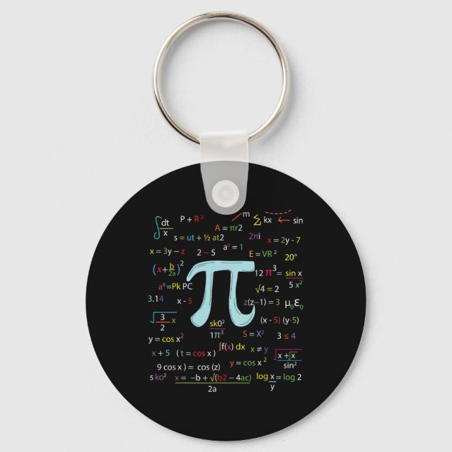 Llavero Número Círculo De Pi Fórmulas Nerdy Mathematicians (Anverso)