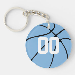 Llavero Número de encargo del jersey del baloncesto azul