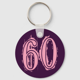 Llavero Número de estilo rosado 60 del Grunge