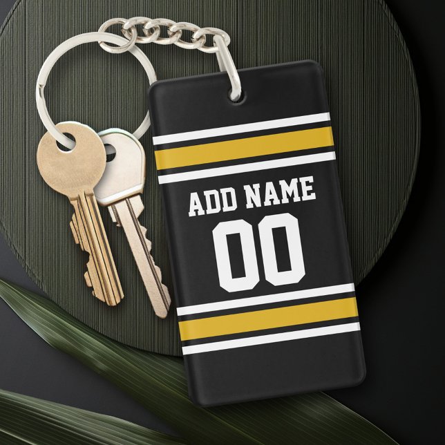 Llavero Número de nombre personalizado de Jersey de Black  (Personalized Keychain - add a monogram or name)