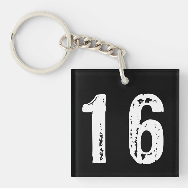 Llavero Número deportivo 16 (Frente)