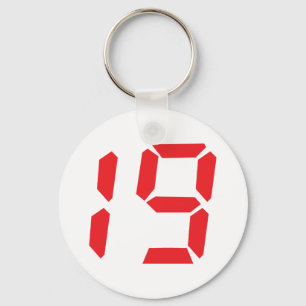 Llavero Número digital del reloj de alarma roja 1919